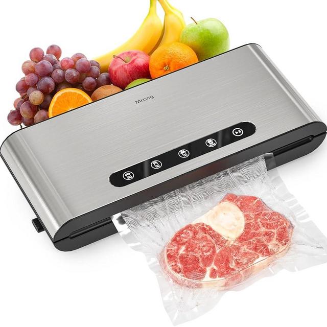 Food Vacuum Sealer Machine Double Pump Household Stainless Steel Commercial Grade Dry Moist Vacuum Sealer with Sealer Bags&1 Air Suction Hose