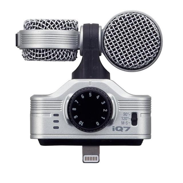 Zoom iQ7 Stereo Mid-Side Microphone for iPhone/iPad, Rotatable Capsule for Alignment with iOS Camera, for Recording Audio for Music, Videos, Interviews, and More