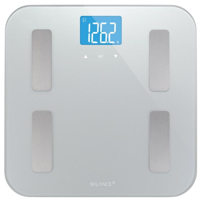 Balance High Accuracy Digital Body Fat Scale, Accurate Health Metrics, Body Fat and Weight Measurements, Glass Top, with Large Backlit Display