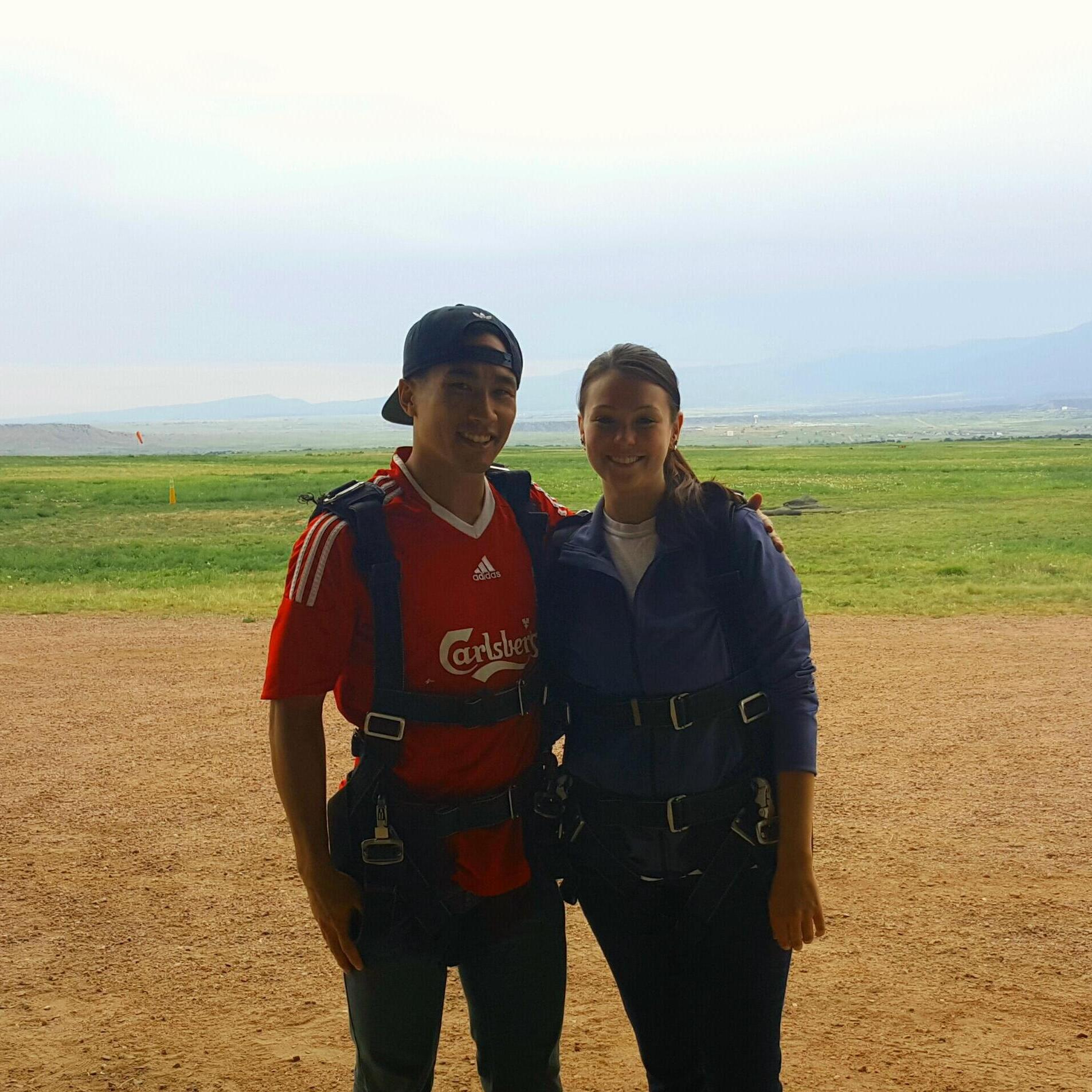 Tanner surprised me by taking me skydiving shortly after we first met.