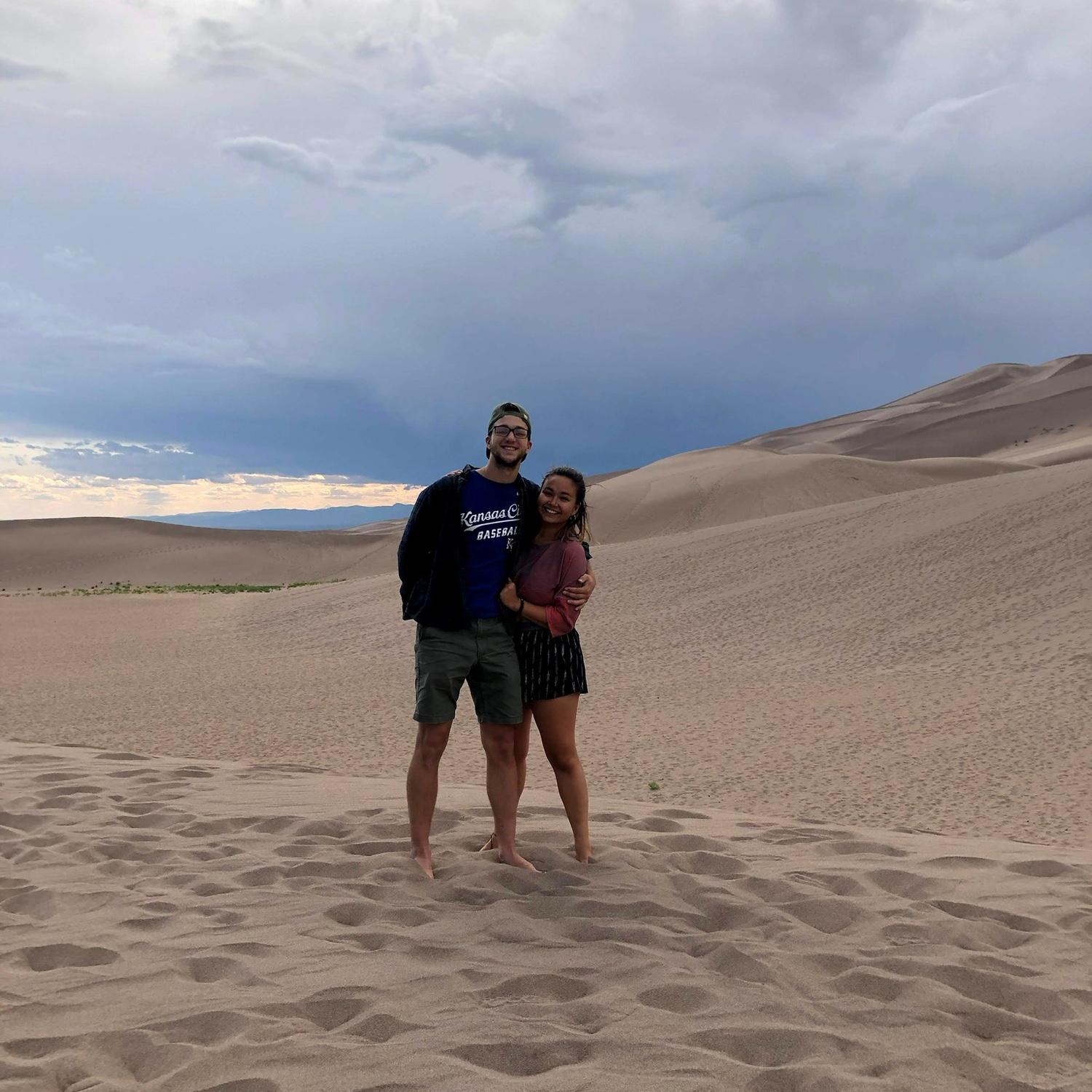 Val’s new backyard, The Great Sand Dunes 08/2019. Val moved to Alamosa, CO for the following year and a half to serve 3 terms in AmeriCorps. JV long distance era commences!