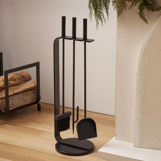 Willow Fireplace Tools, Metal, Black