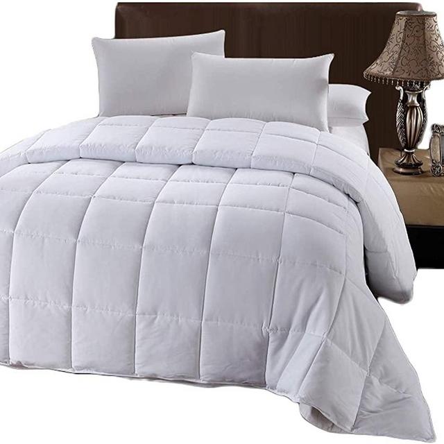 Royal Hotel Goose Down Comforter Queen, 300 Thread Count 100% Cotton Solid Shell, 600FP, 33 Ounce Down Fill