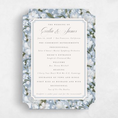 Blue Ticket Wedding Program - Annika
