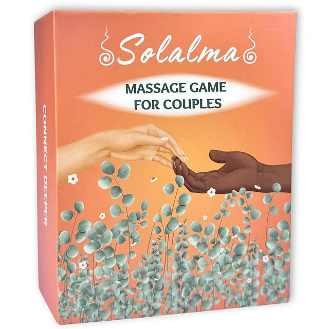 Solalma Couples Game with Massage & Fun Surprise Cards | Intimacy Card Game for Mindful Date Night Ideas to Reconnect with Spouse | Couples Massage at Home Kit | Anniversary & Wellness Gifts for Her