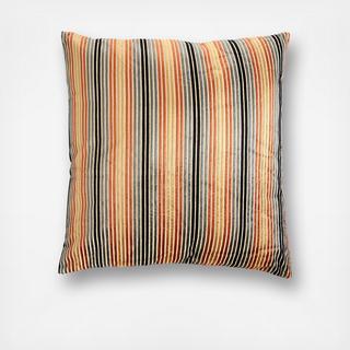 Striped Square Polyester Blend Pillow