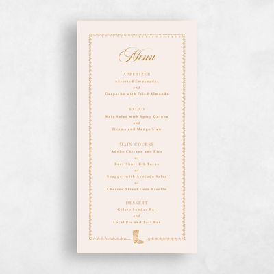 Orange Summer Wedding Menu - Jerome