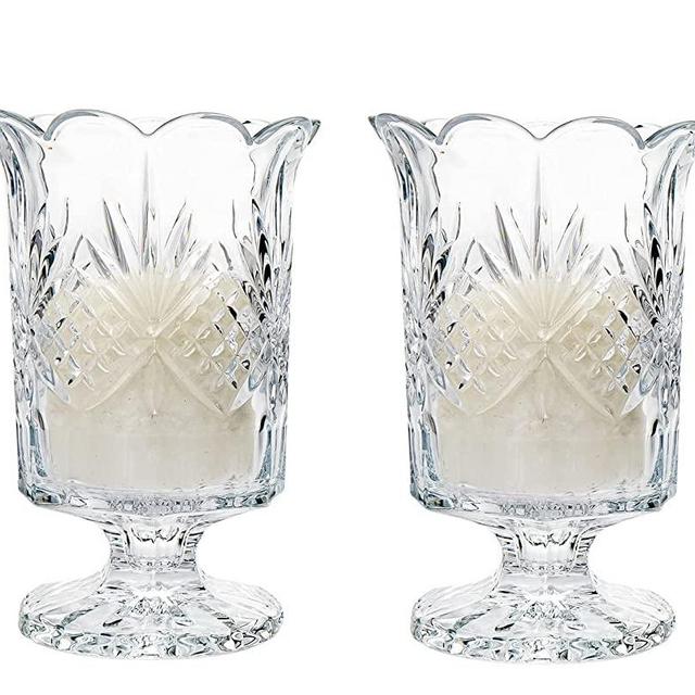 Dublin Collection Crystal Hurricane Votive Candle Holder Set of 2