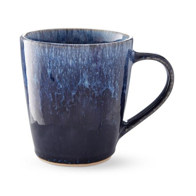 Reactive Glaze Mugs, Set of 4, Blue