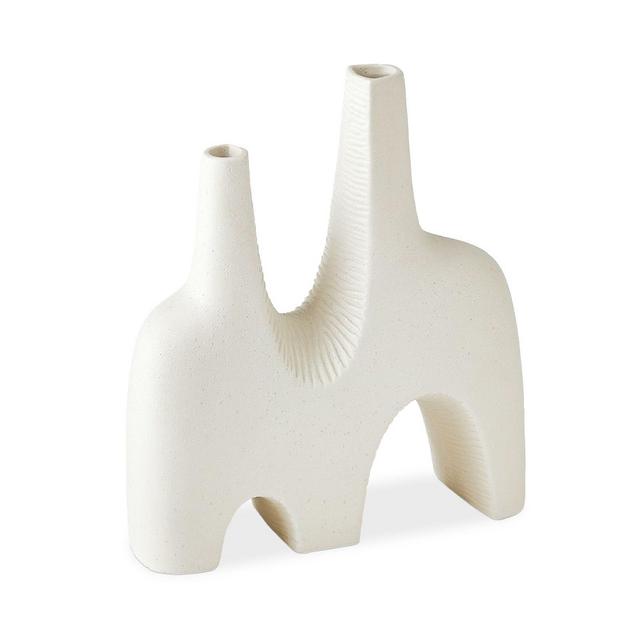 Global Views Cassel Medium Ceramic Vase, Matte White