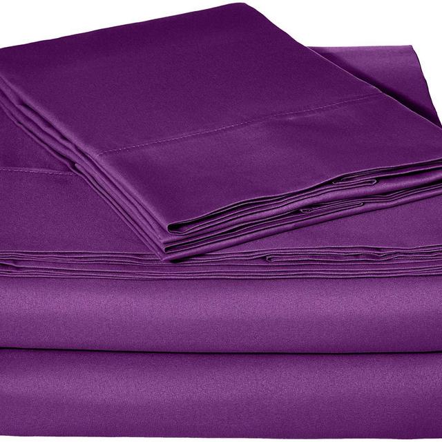 AmazonBasics Microfiber Sheet Set - Queen, Plum