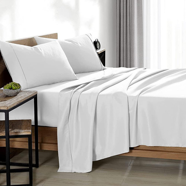 Bare Home Full Sheet Set - 1800 Ultra-Soft Microfiber Full Bed Sheets - Double Brushed - Full Sheets Set - Deep Pocket - Bedding Sheets & Pillowcases (Full, White)