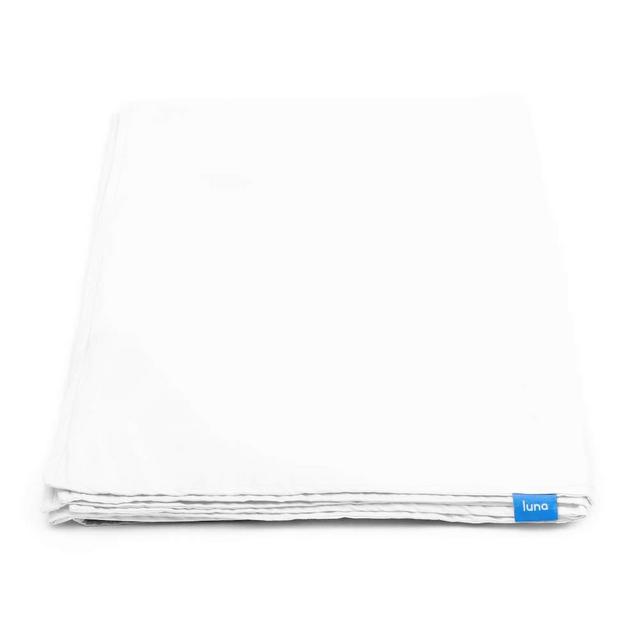LUNA Removable Duvet Cover for Weighted Blanket (60x80 - Queen Size) | 100% Oeko-Tex Certified Cooling Cotton | Machine Washable & 8 Ties for Secure Fastening | Designed in USA | White