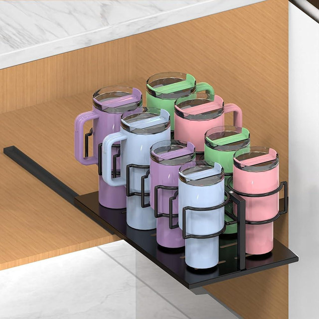 EASTTOWEST Pull-Out Cabinet Cup Organzier Holder for 30/40oz Stanley Black