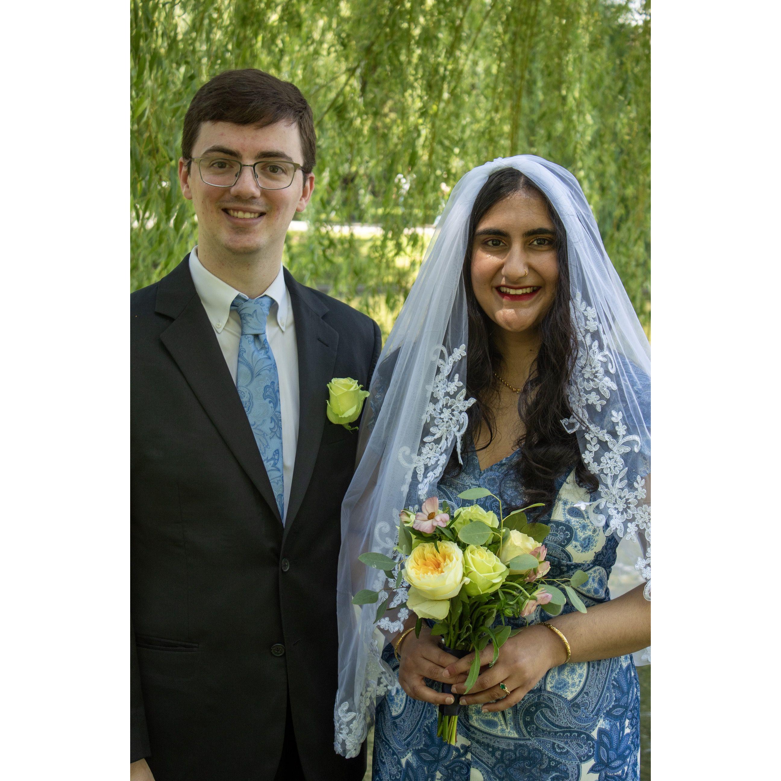 From our legal wedding in Massachusetts on June 17, officiated by Kyle's father, Tom.