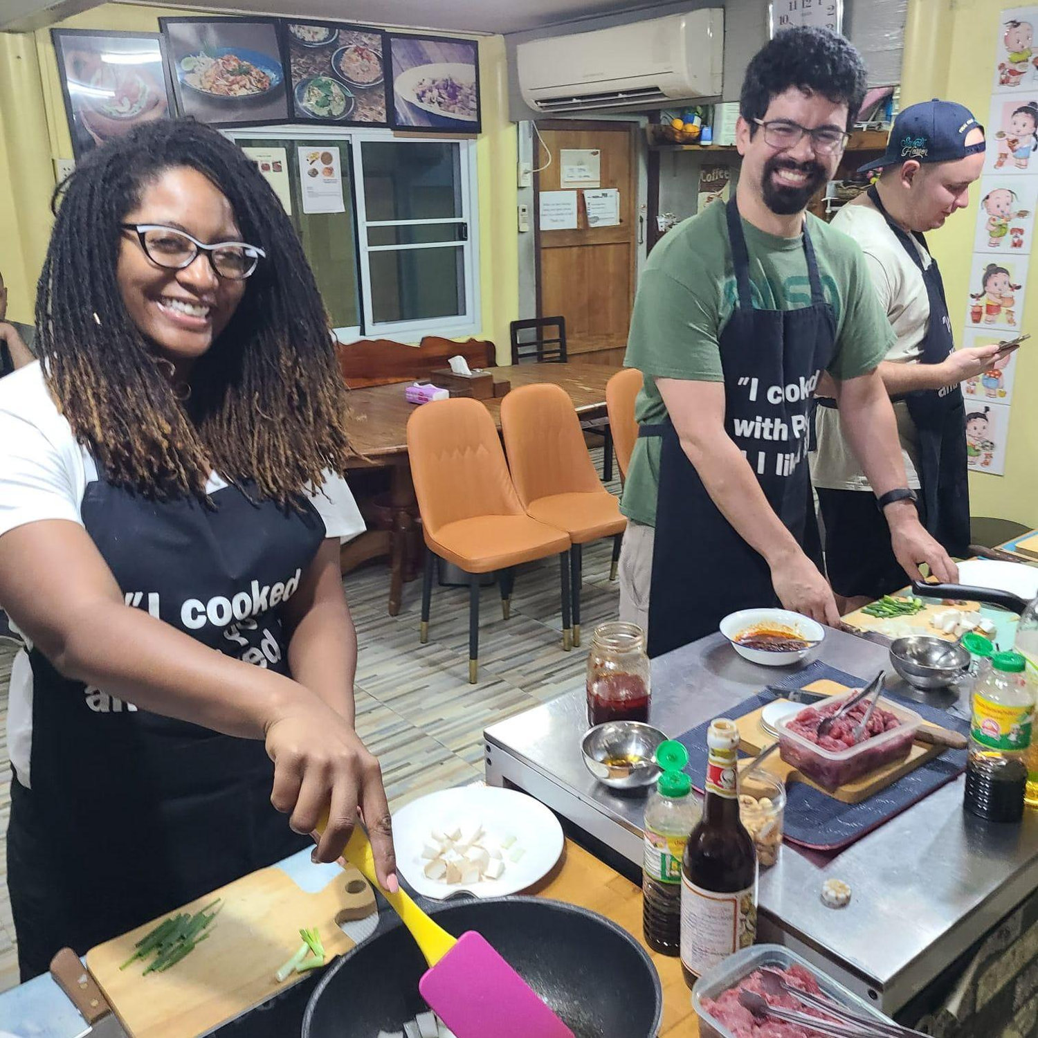 Showing off our cooking talents in Thailand
