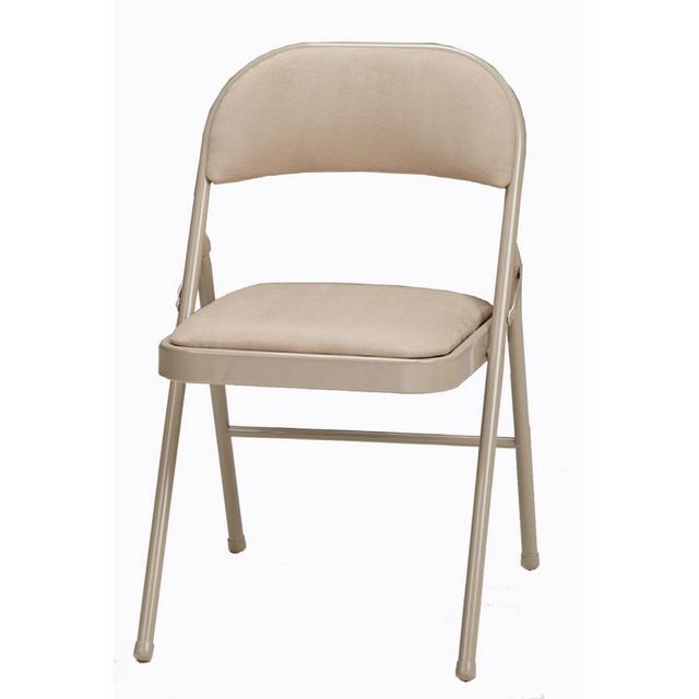 Style Selections Indoor Steel Buff Standard Folding Chair