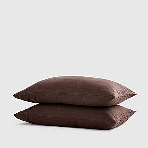 European Linen Pillowcase Set in Espresso