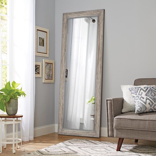 Better Homes & Gardens 27" x 70" Rectangular Leaner Mirror, Gray Rustic