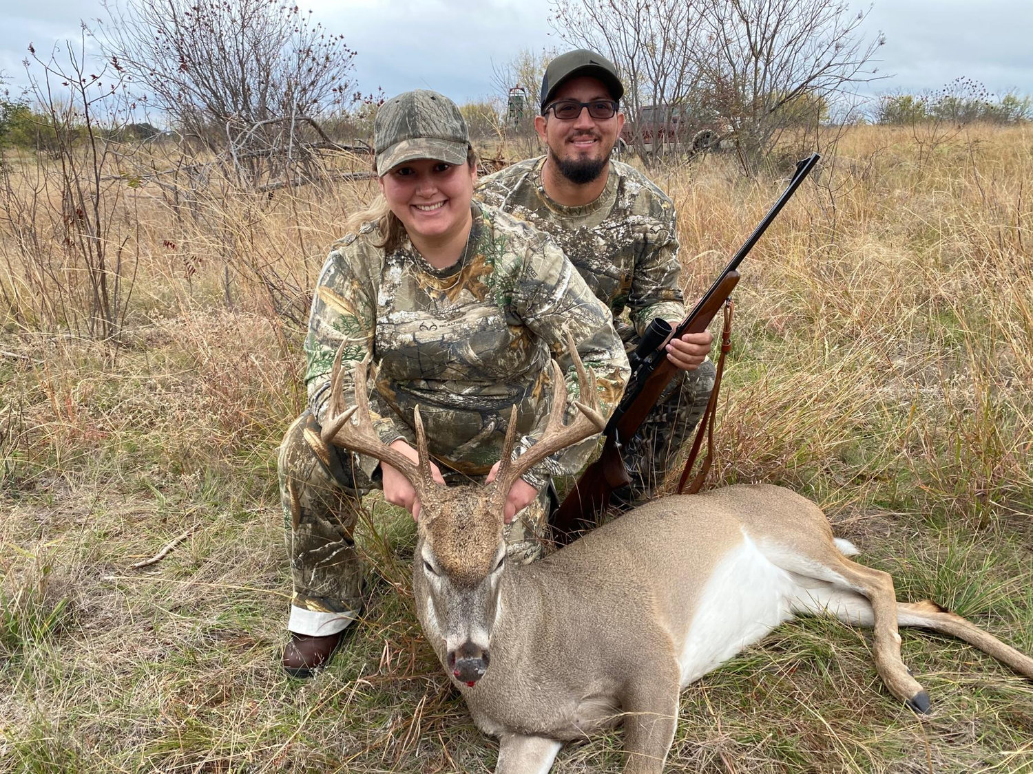The brides first hunt in a very long time! Thanks to the grooms for his help and a shout out to Papaw Horton for the hunt and taking care of us!
Horton Ranch in Palo Pinto, Nov 24, 2022.