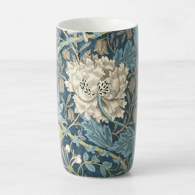 Morris & Co Honeysuckle Tulip Bath Collection, Toothbrush Holder, Teal Blue