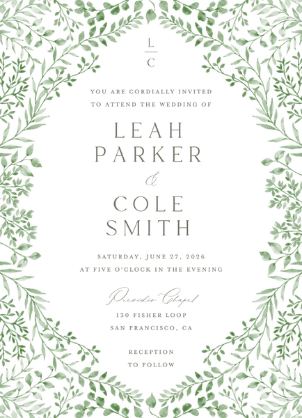 Ronneby Portrait | Bright Sage | Zola Wedding Invitations