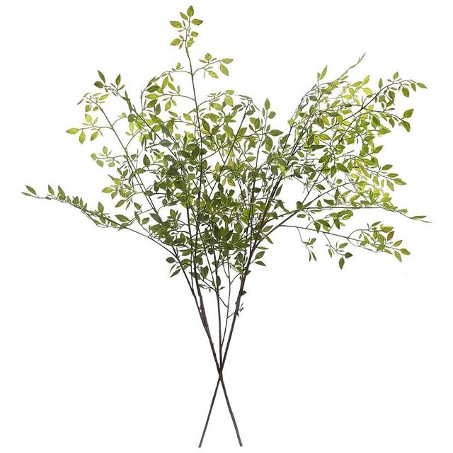 Melorca&Guilla Artificial Plants,2PCS 43" Green Nandina Faux Branches for Vase,Artificial Plants for Shop Garden Office Home Décor