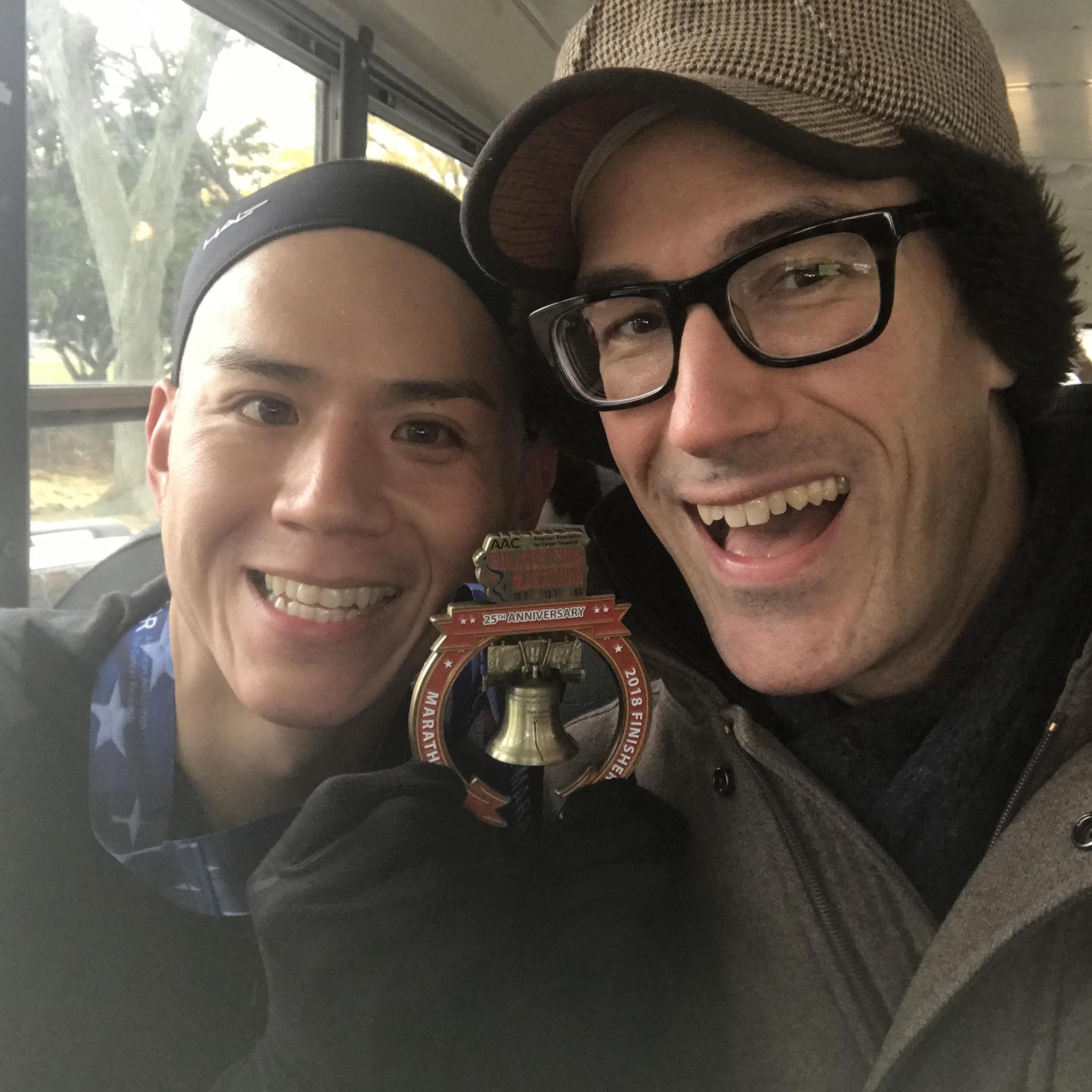 Celebrating Elbert at the Philly Marathon, 2018.