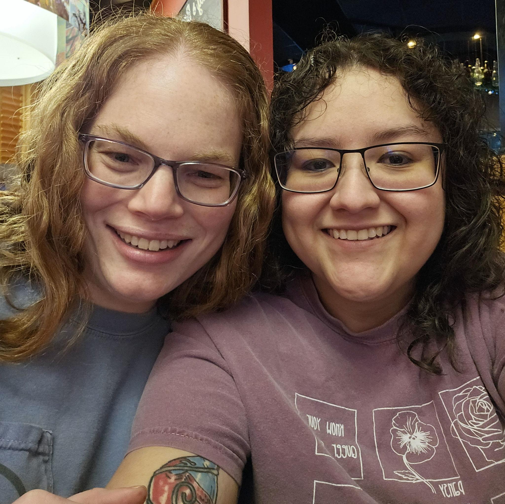 During our first date, we went to Red Robin's. Here is us back there again.
