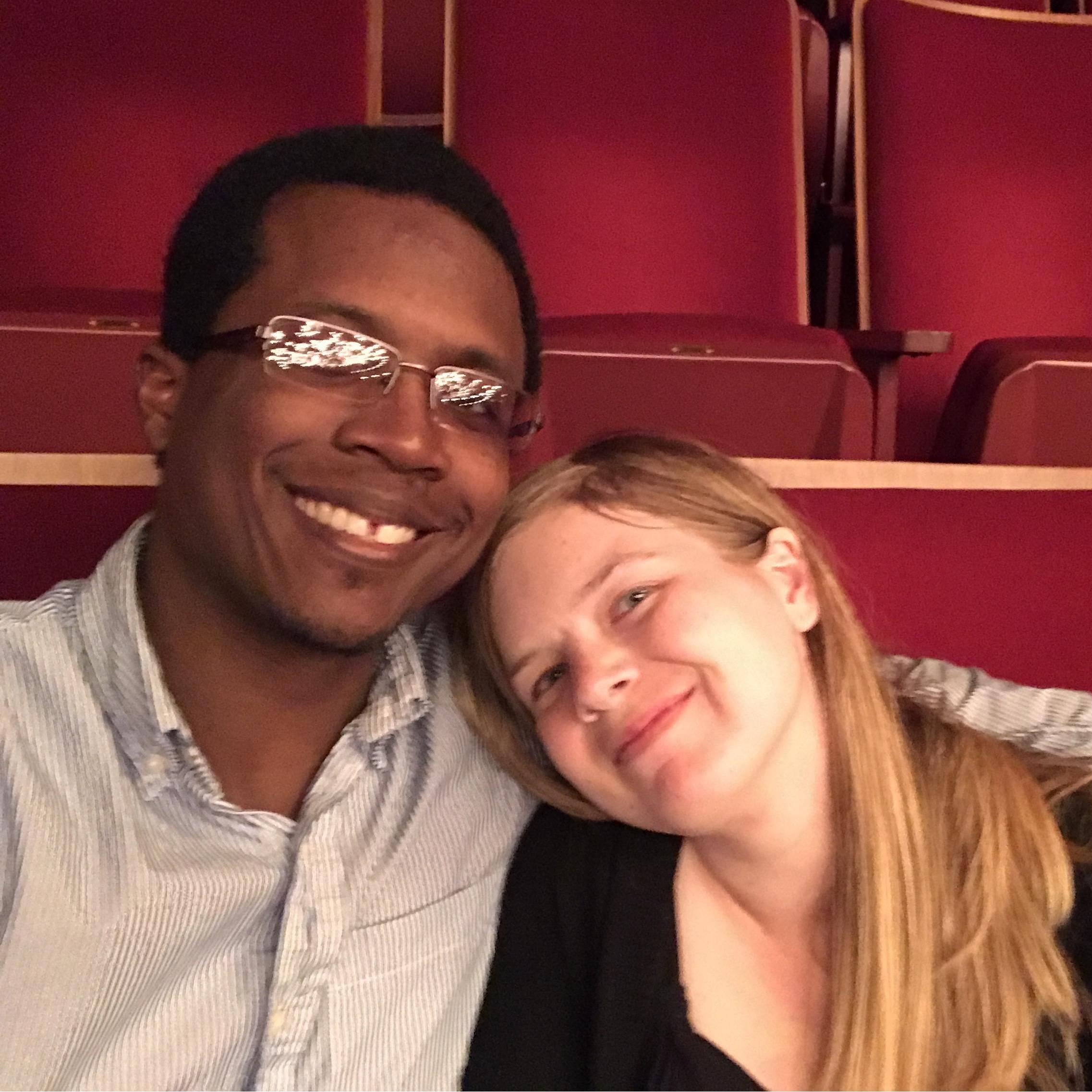 In this photo, Nnamdi surprised me with a ticket to The Sound of Music.