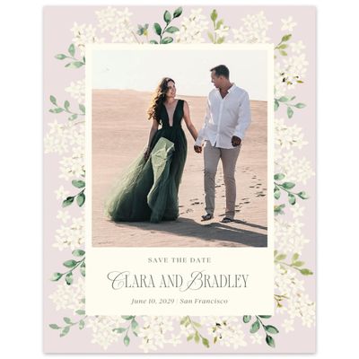 Light Mauve, Pink Wedding Digital Save the Date - Daisi Photo