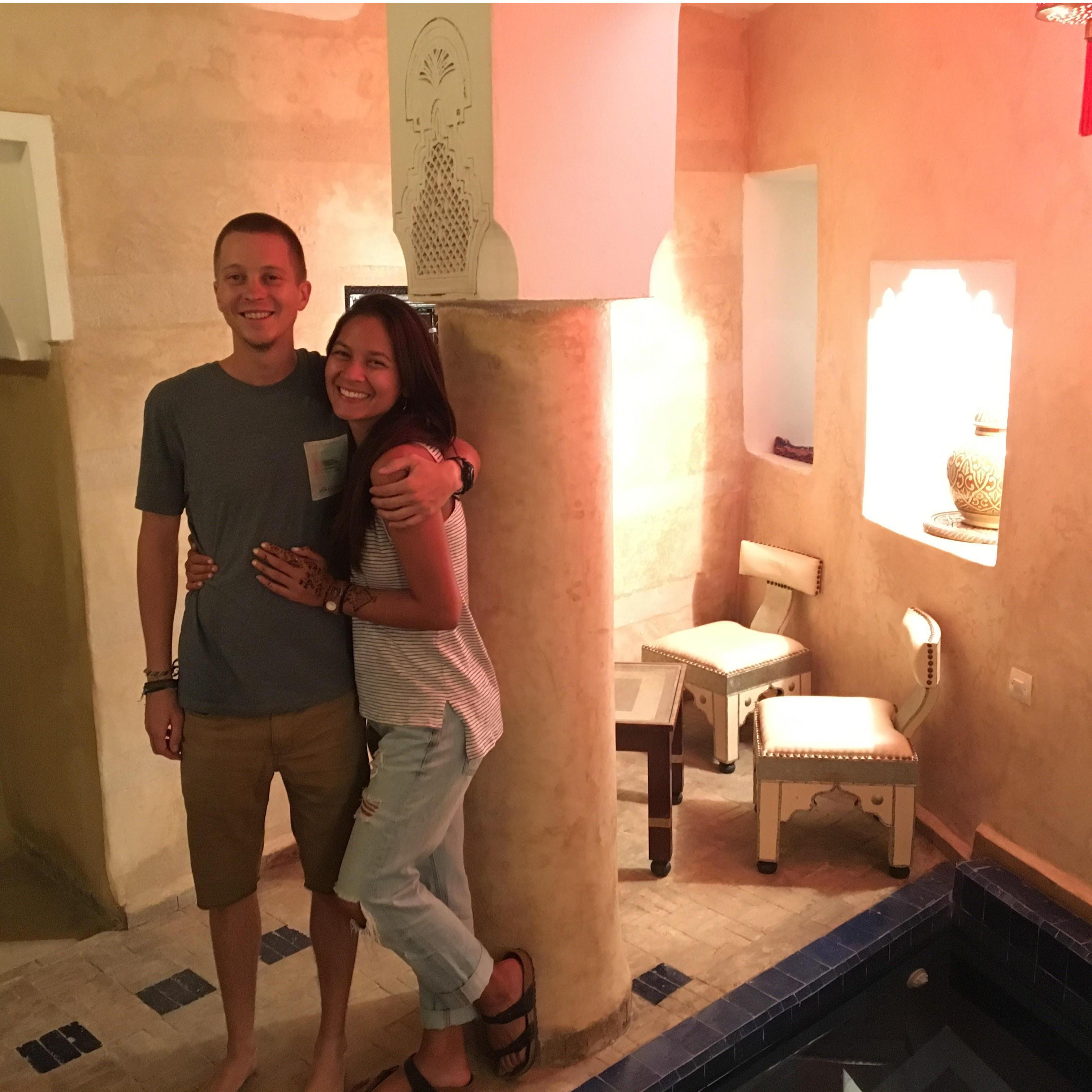 The night of our engagement in Morocco