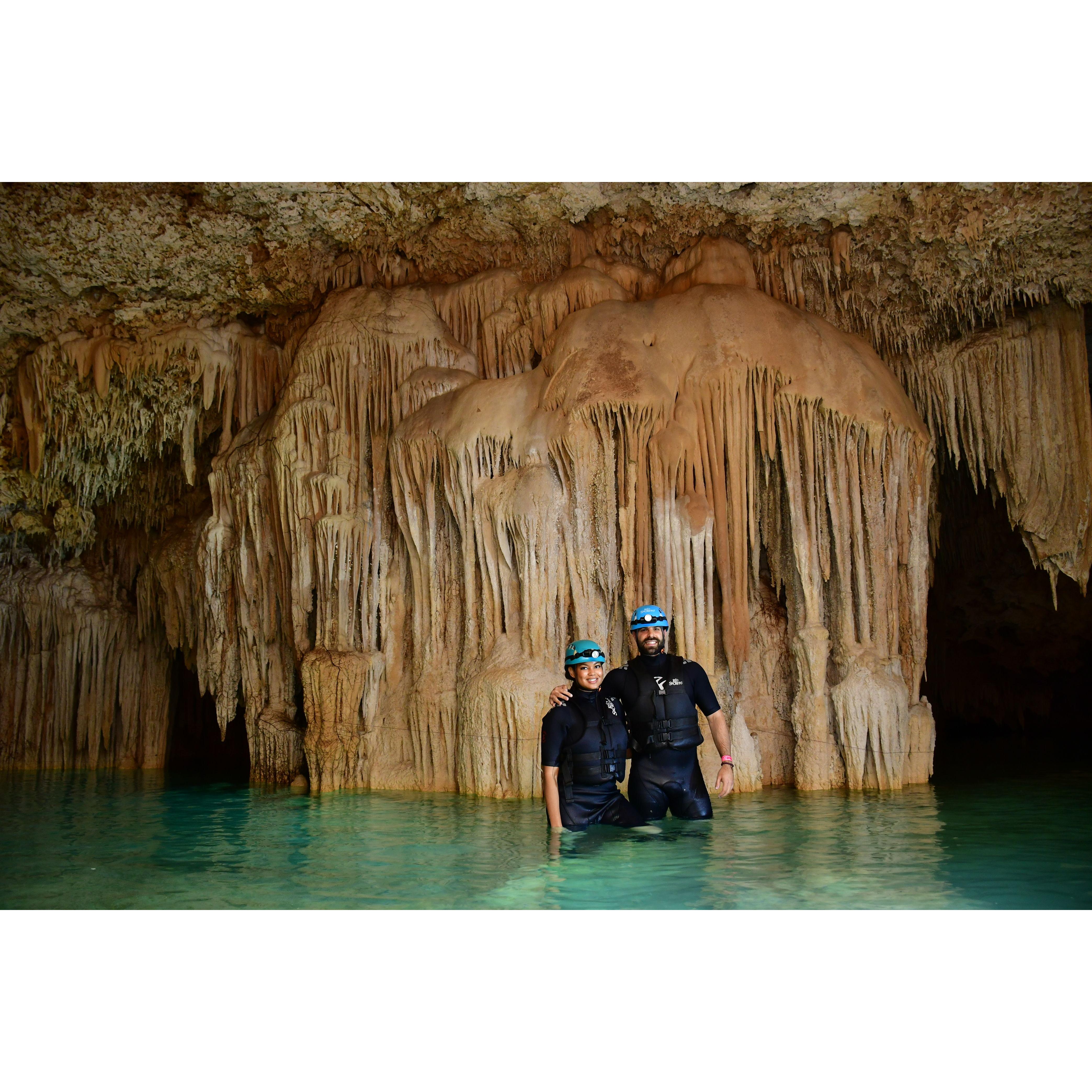 The caves at Rio Secreto from our 1st vacation together- a Caribbean cruise.
