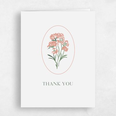 Seashell, Pink Wedding Thank You - Nelia Portrait