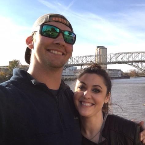 Our first photo together, at the Boardwalk, in Bossier!