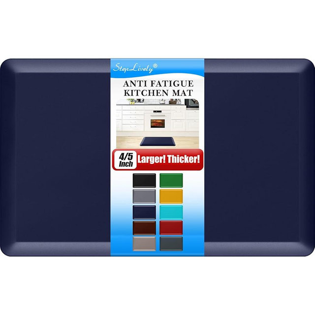 4/5 Inch Thick Kitchen Mat - Cushioned Anti Fatigue Mats for Kitchen Floor - Easy to Clean, Waterproof, Non-Slip Kitchen Rug for Sink, Office, Kitchen (20''x32'' Blue)