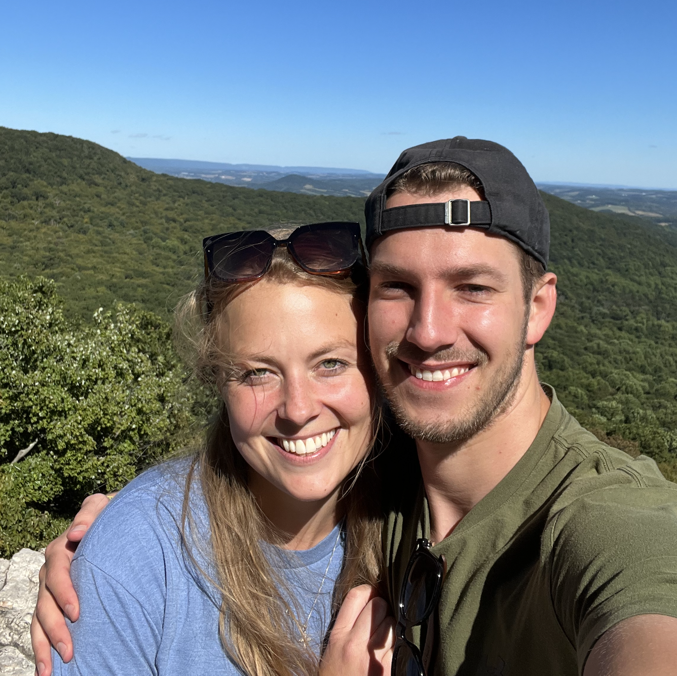 Our first date! We hiked Hawk Mountain, and Kylie forced Ryan to line-dance later that night.