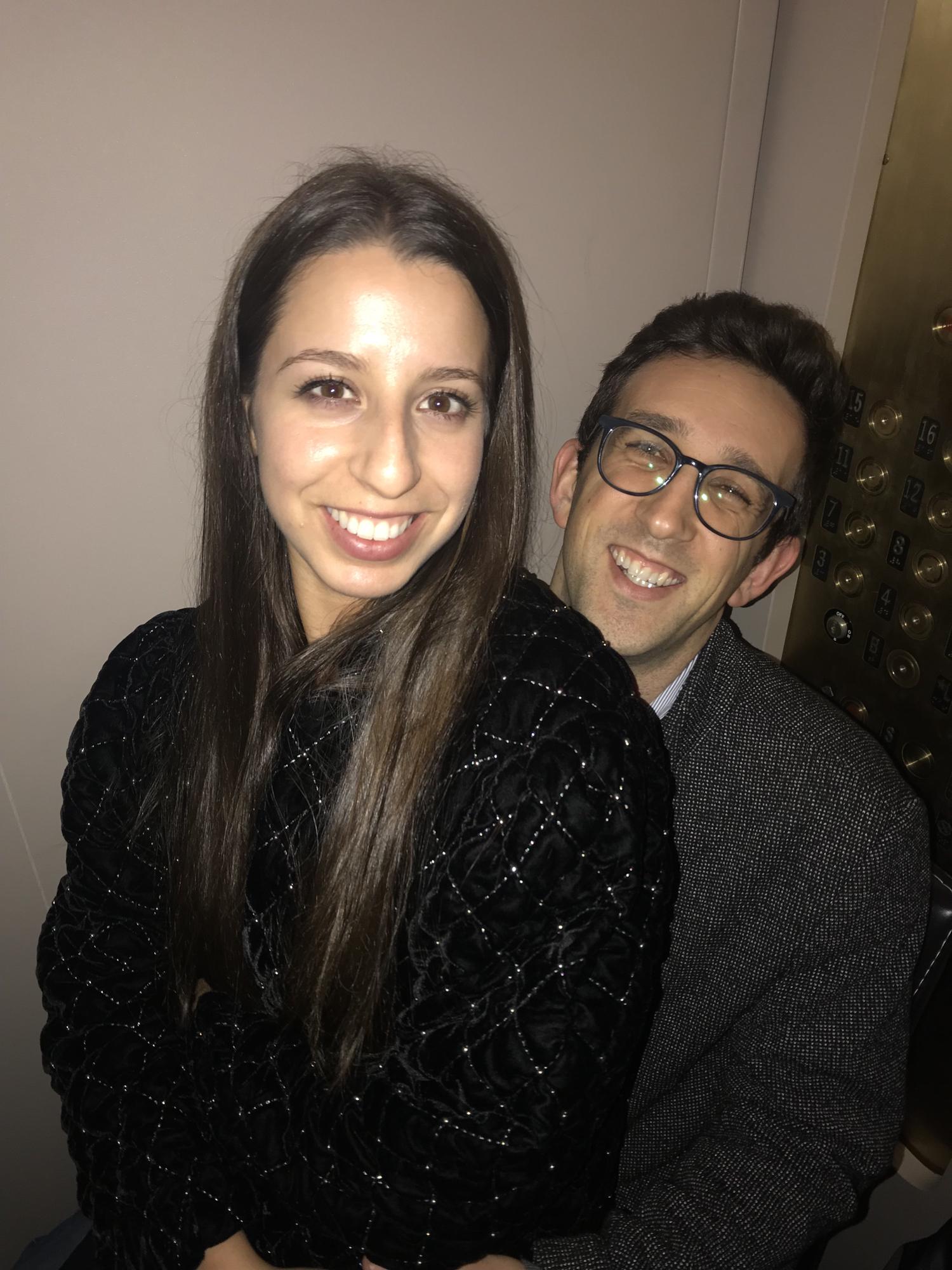 A fun elevator ride. Are we smiling enough?