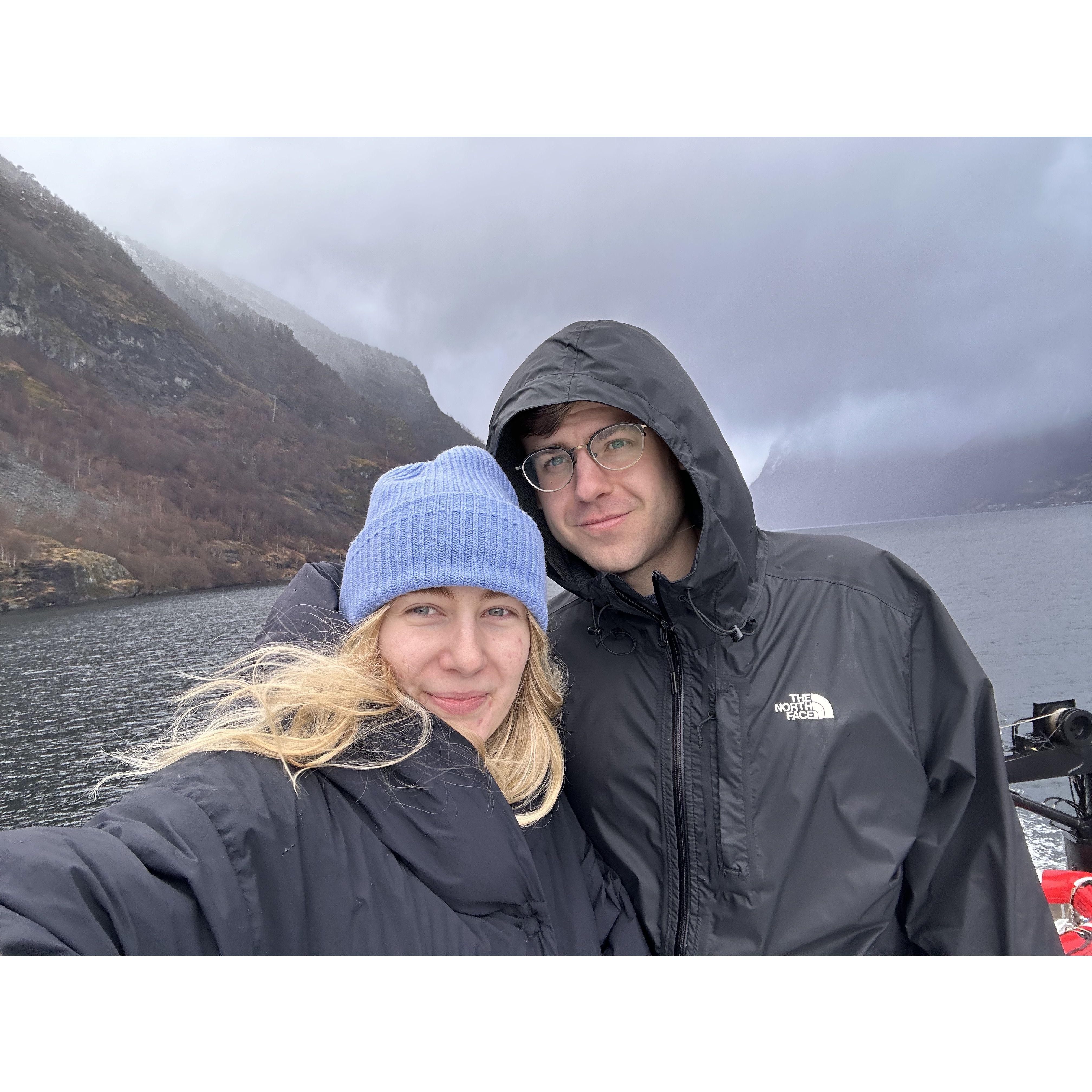 On a ferry in the Norwegian fjords