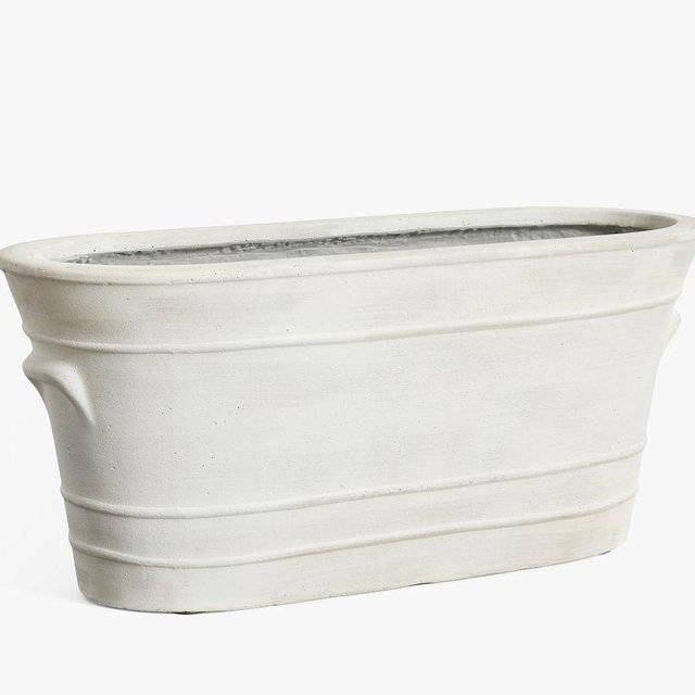 Nantucket Planter, Long Oval - Whitewash