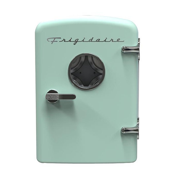 Frigidaire EFMIS171 Retro Mini Portable Personal Fridge - Ideal for Home, Office or Dorm - Includes Carrying Handle, AC/DC Wall/Car Charger (Green)