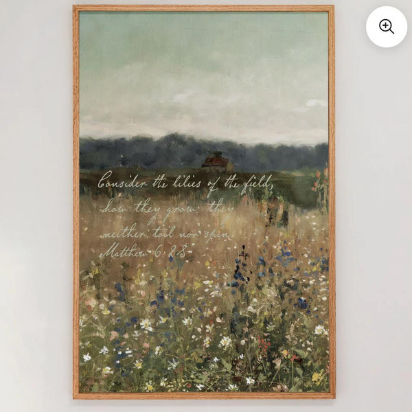 "Consider The Lilies" Framed Canvas | Vertical | 748