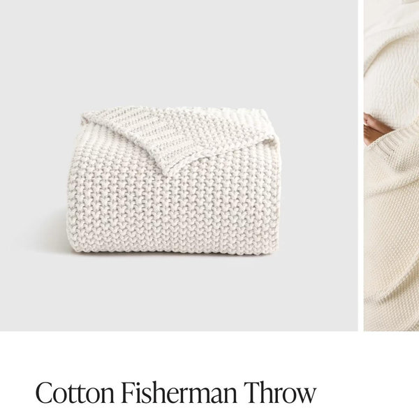 Ivory Cotton Fisherman Throw