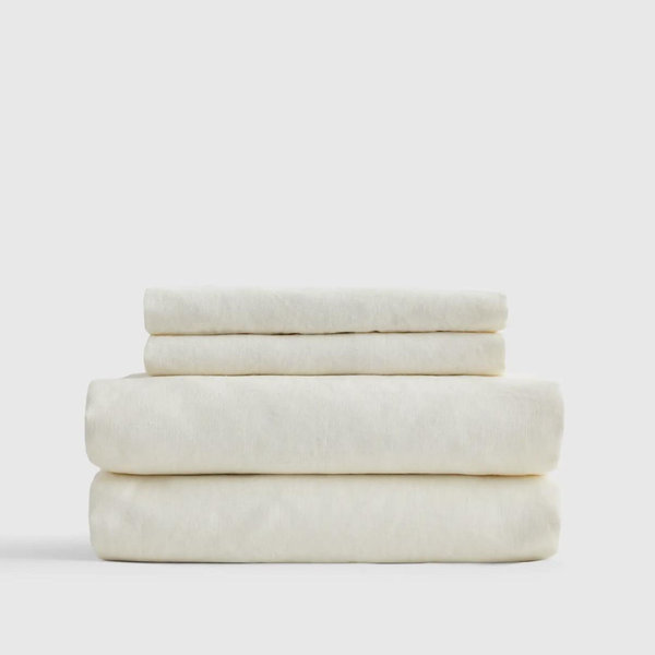 Organic Brushed Cotton Sheet Set - Ivory, Queen