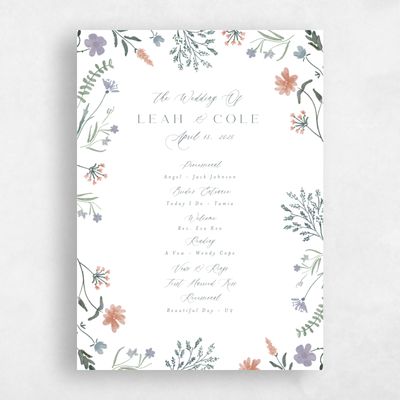 White Wedding Program - Valentina