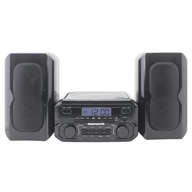 Magnavox MM435M-BK 3-Piece Compact CD Shelf System with Digital FM Stereo Radio, Bluetooth Wireless Technology, and Remote Control in Black | LCD Display | AUX Port Compatible | 2022 Version |