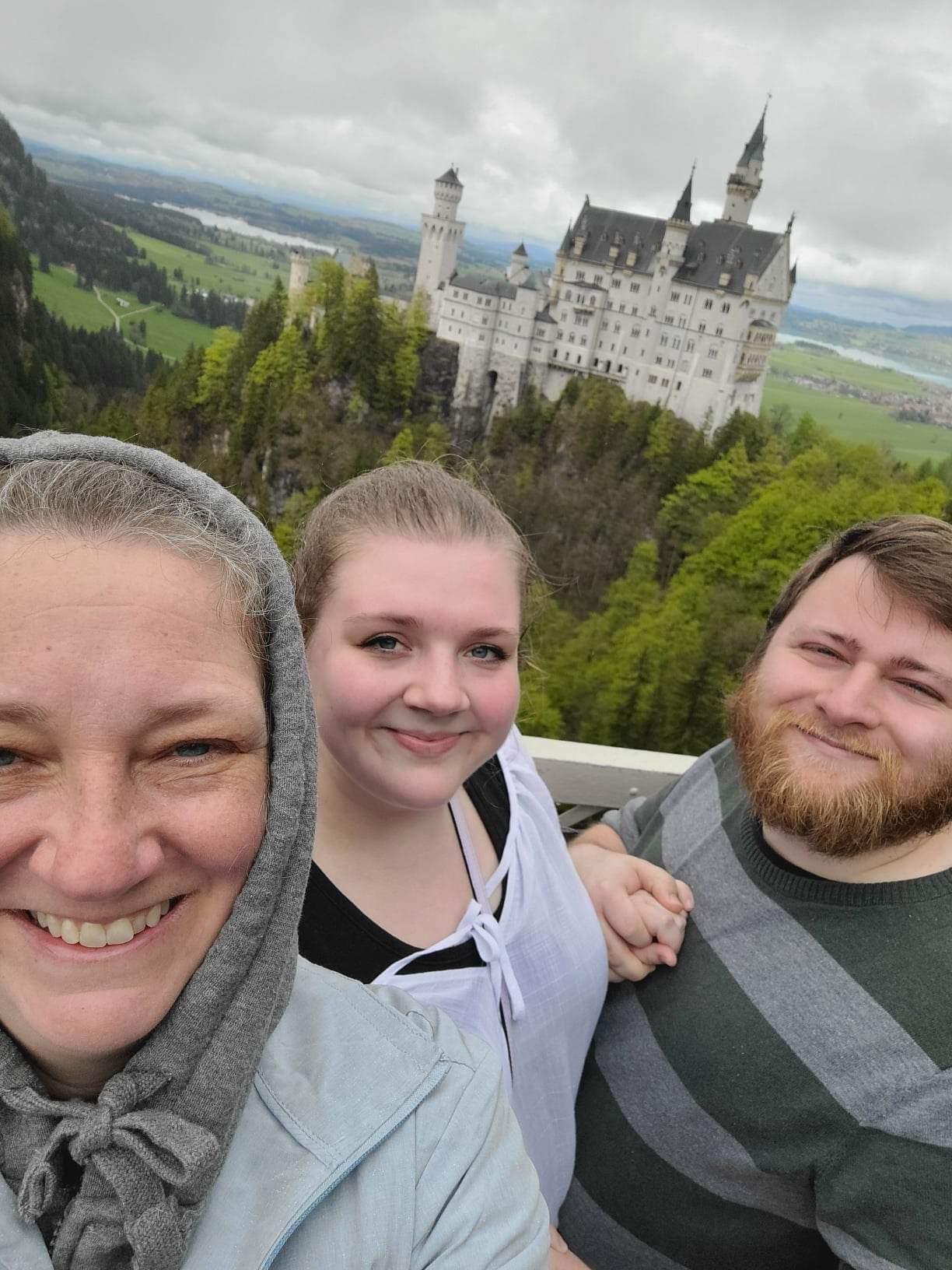 The happy couple and proud mom.