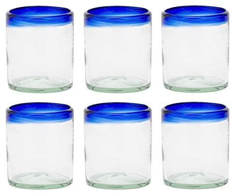 Blue Rim Margarita Glasses