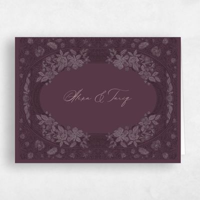 Dark Plum, Purple Wedding Thank You - Siena Landscape