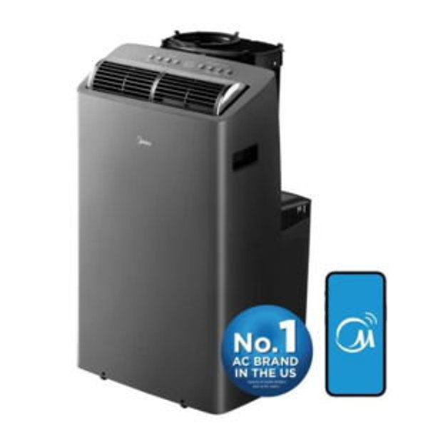 Midea DUO 10,000 BTU SACC Smart Inverter Portable Air Conditioner, Grey